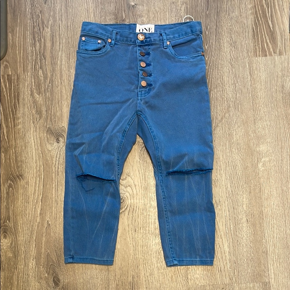 One Teaspoon Blue Cropped Jeans